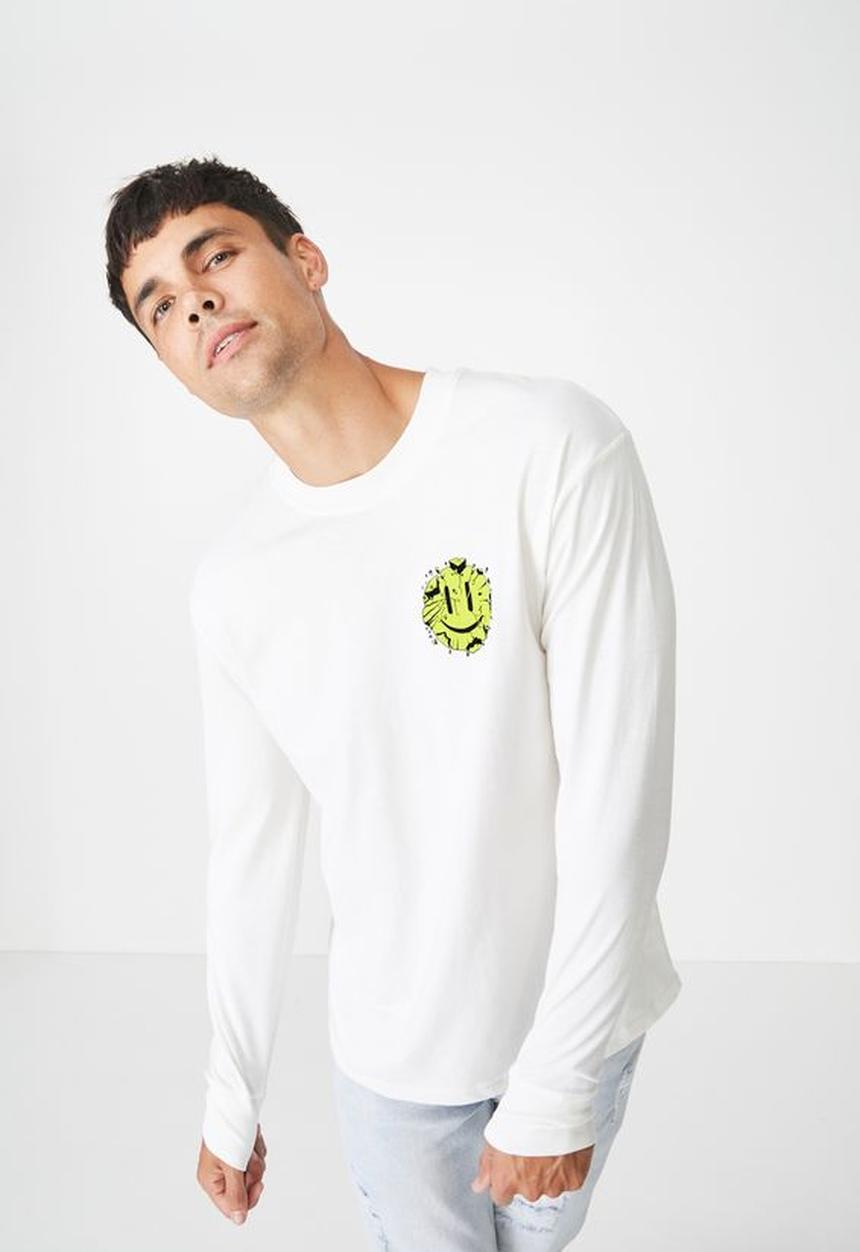 Cotton On - Its all good long sleeve tbar tee - white