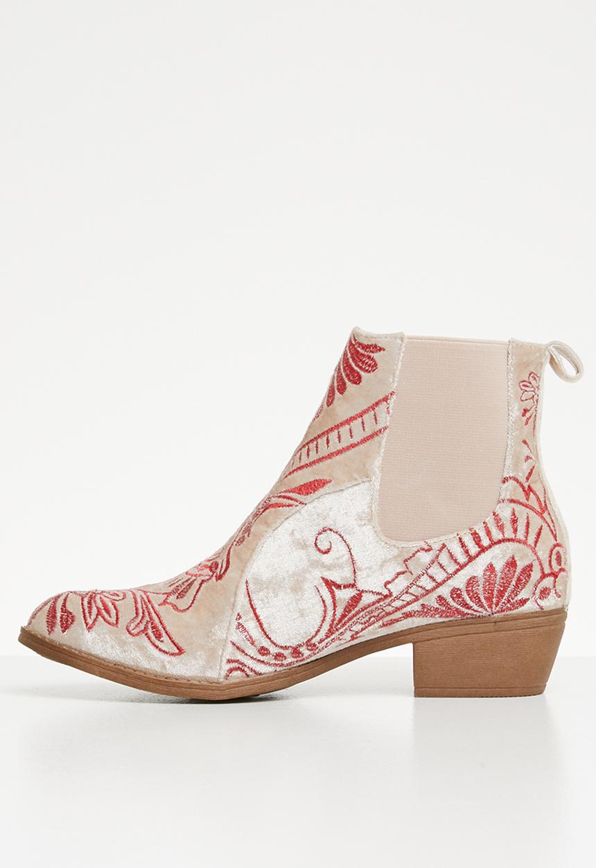 Jada - Cowboy ankle boot - neutral & red