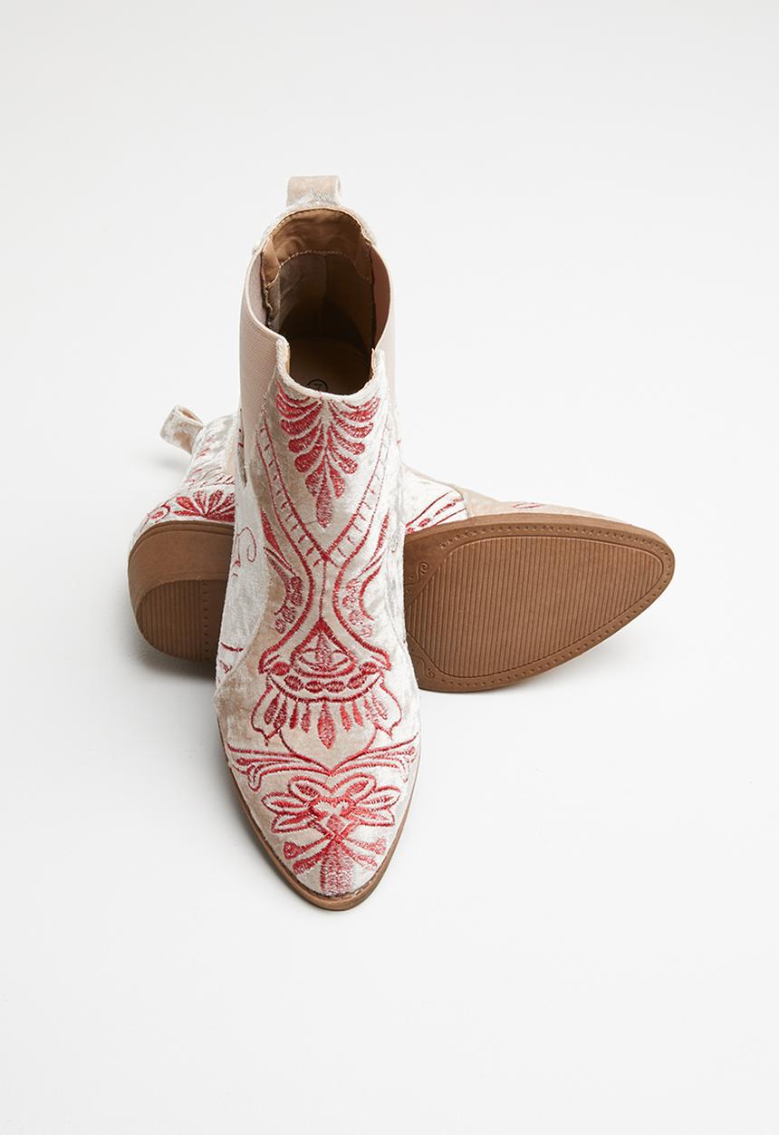 Jada - Cowboy ankle boot - neutral & red