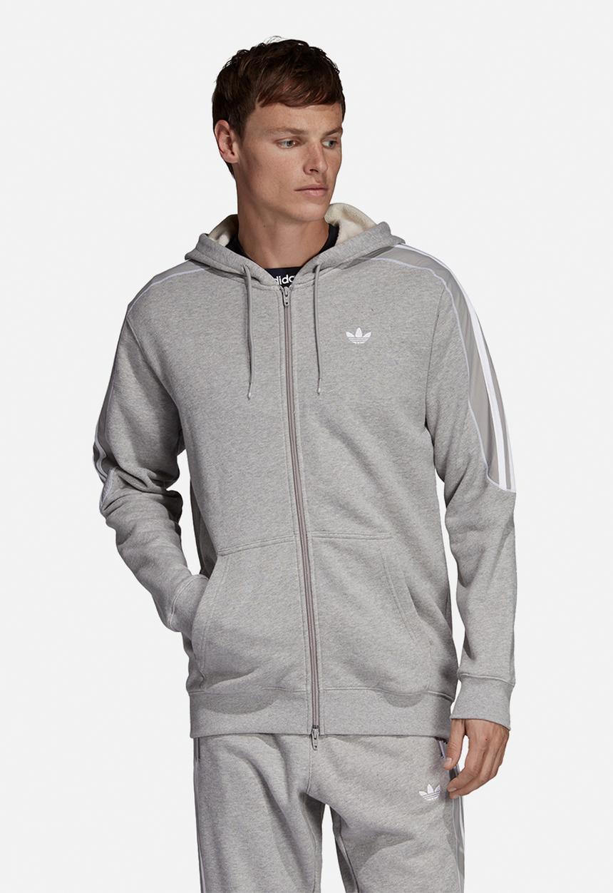 adidas Originals - Radkin full zip hoodie - grey & white