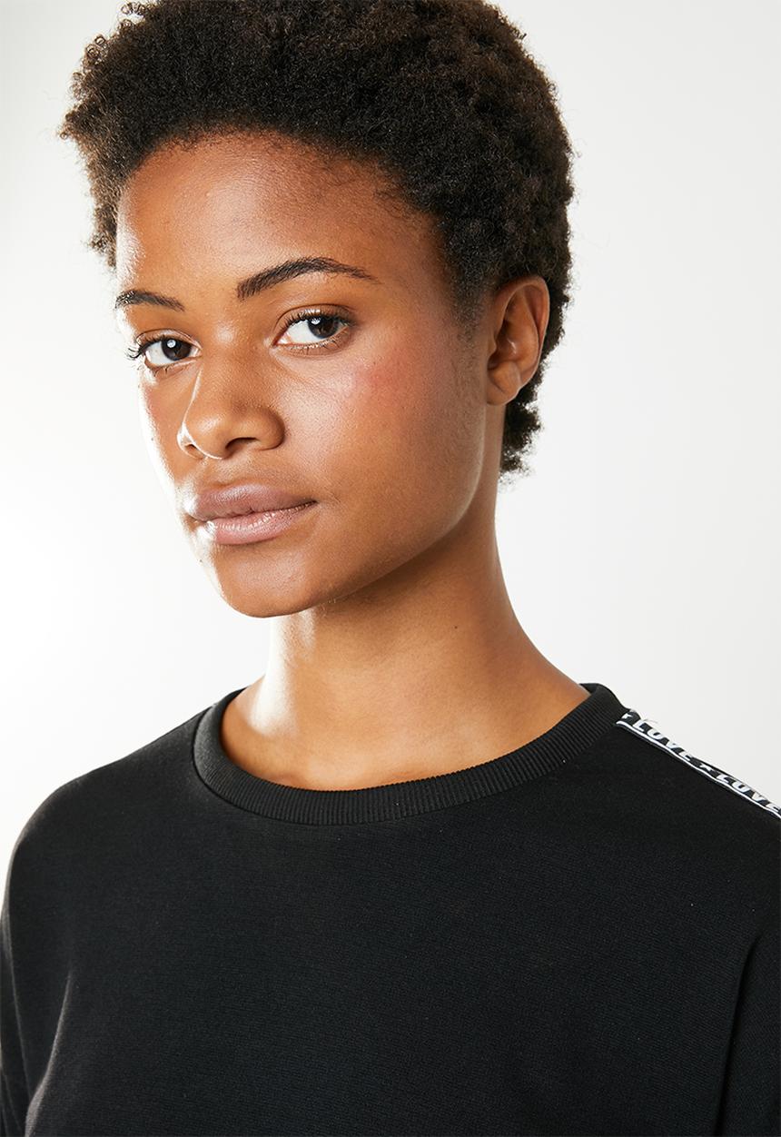 Brave Soul - Sweatshirt with side tape - black