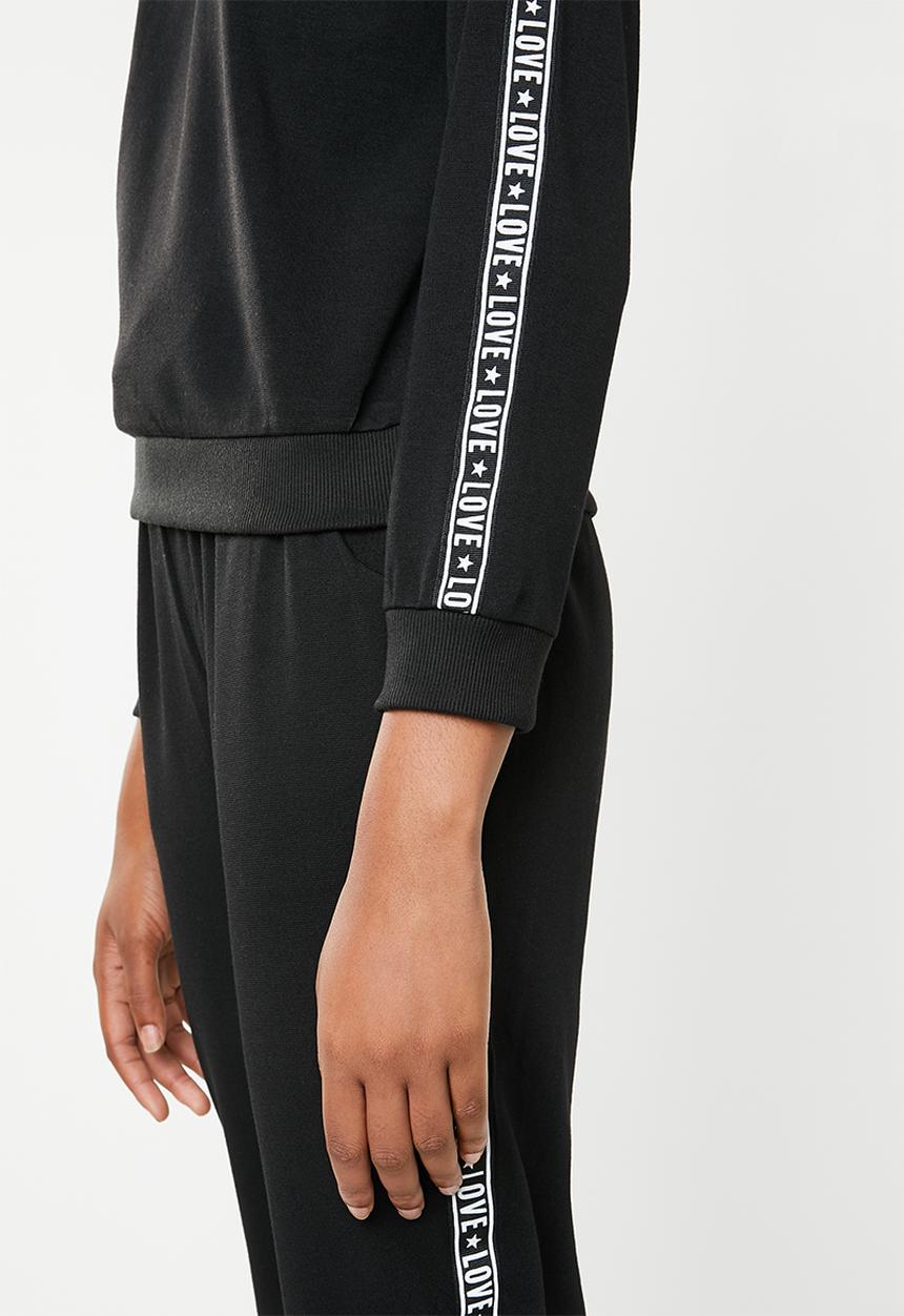 Brave Soul - Sweatshirt with side tape - black