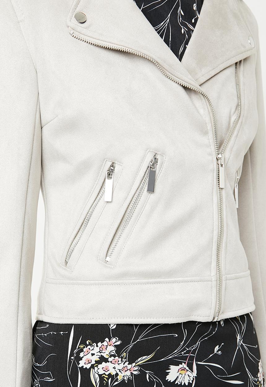 New Look - Mila suedette biker jacket - grey