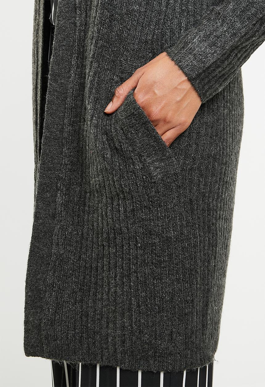 edit - Longer length cardigan - grey