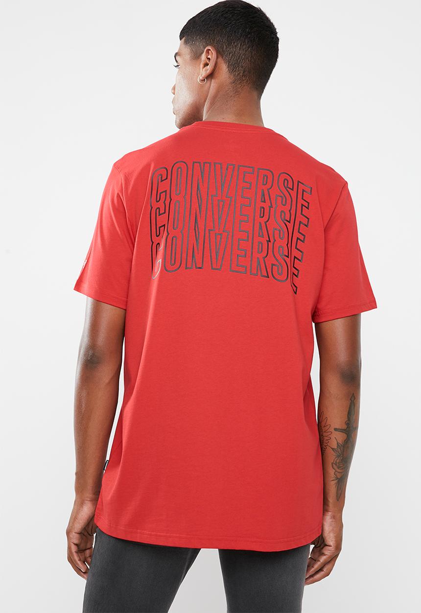 Converse - Lined star chevron tee - red 