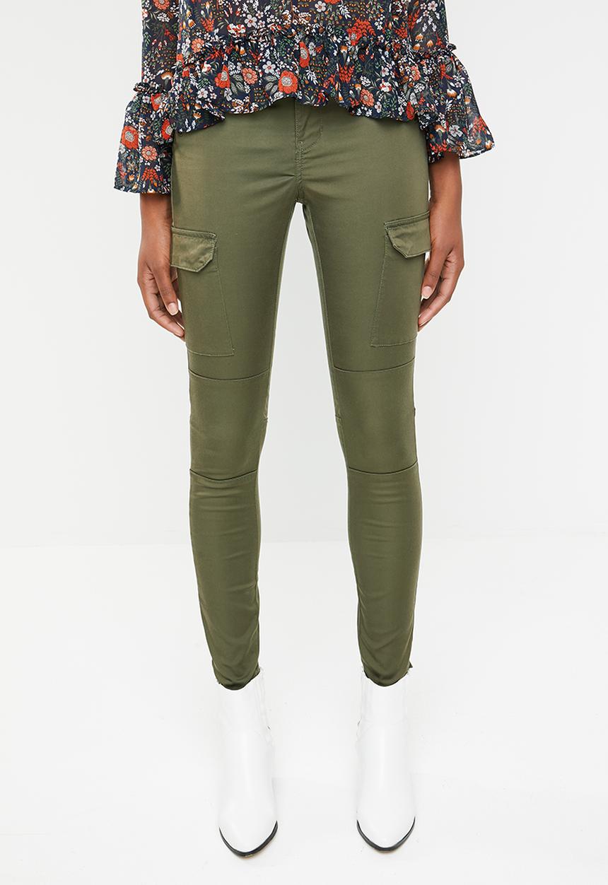 Vero Moda - Seven cargo zip pants - green