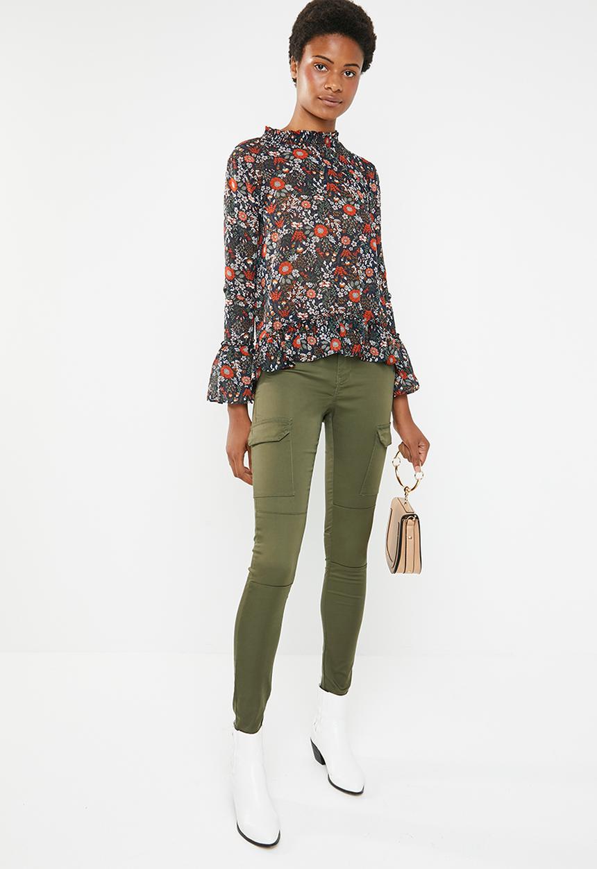 Vero Moda - Seven cargo zip pants - green