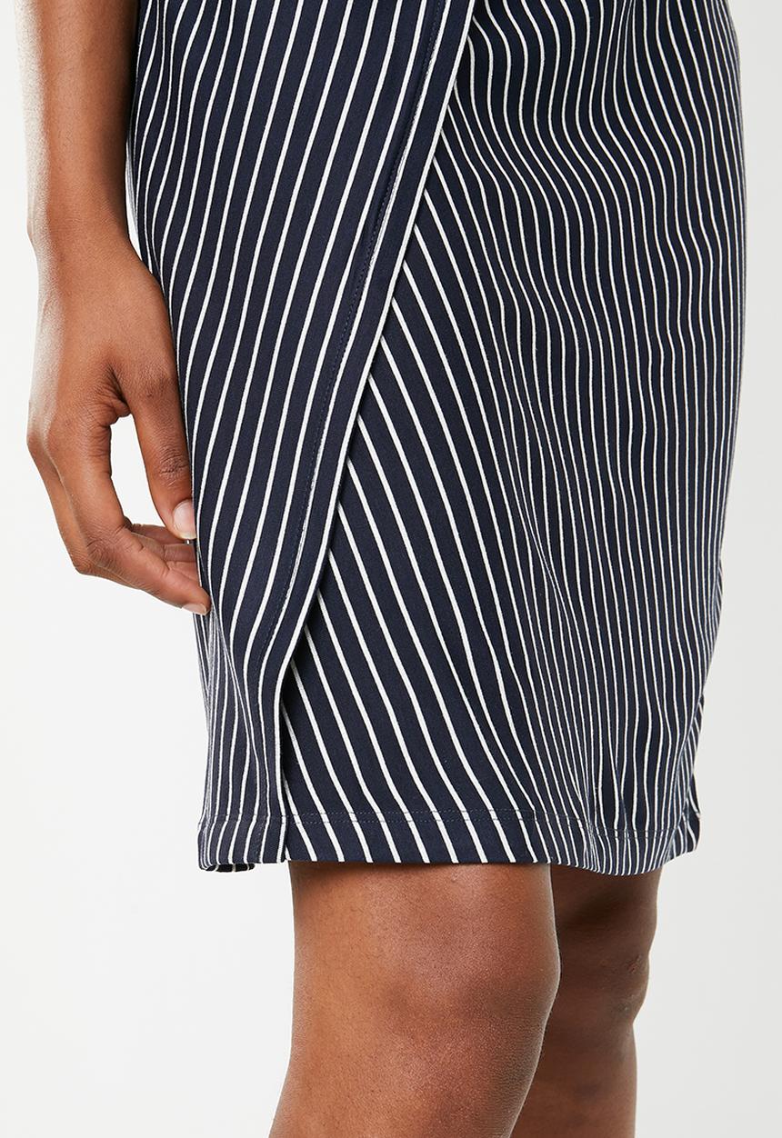 Noisy May - Alana short sleeve stripe - navy & white