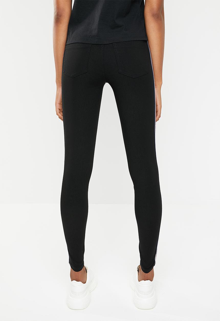 Brave Soul - Side stripe denim jeans - black