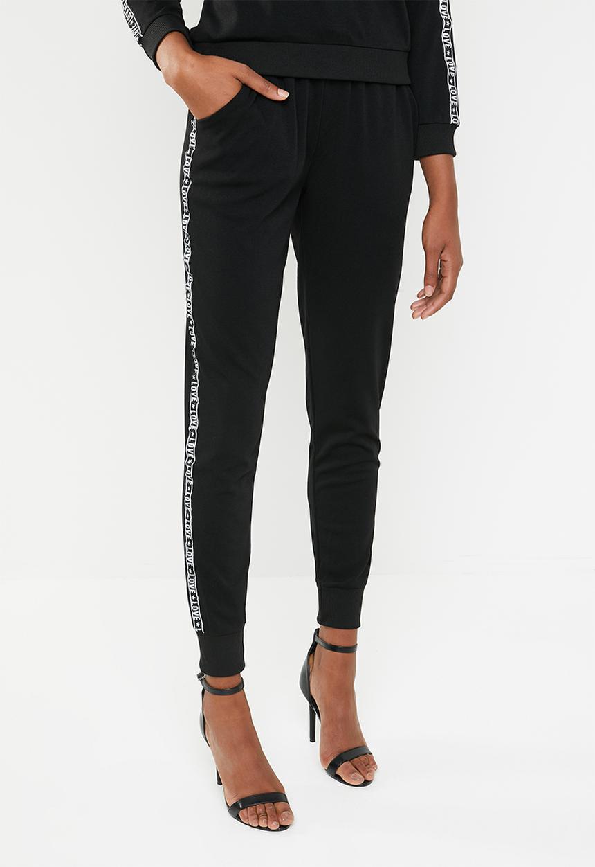 Brave Soul - Side tape joggers - black