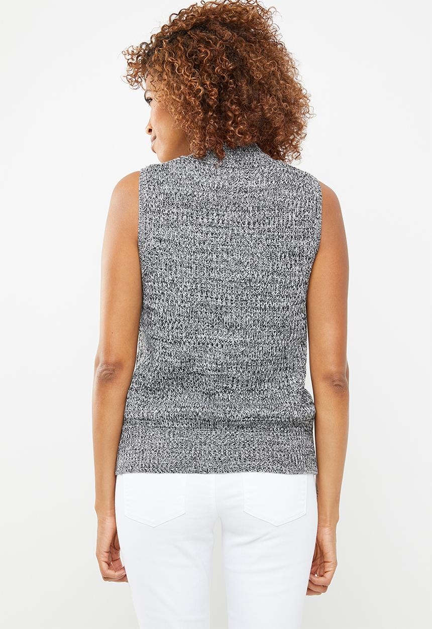 STYLE REPUBLIC - Sleeveless turtleneck crop jersey - grey