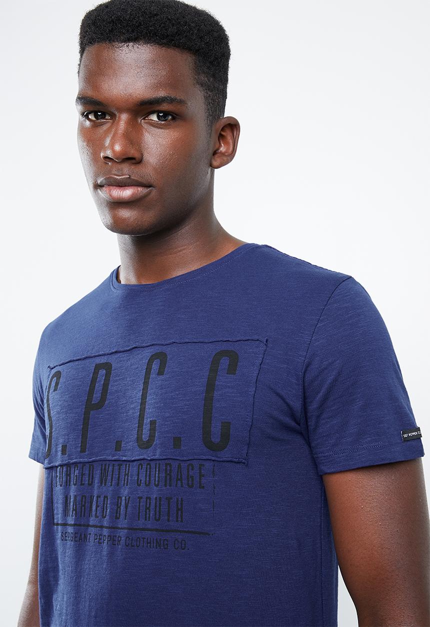 S.P.C.C - Slub logo tee - blue