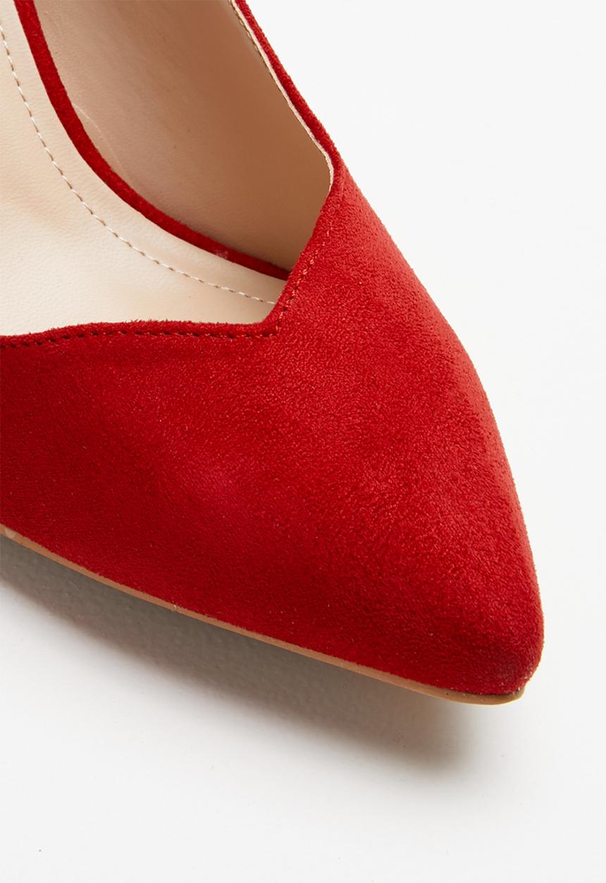 Plum - Genie cone heel pump - red