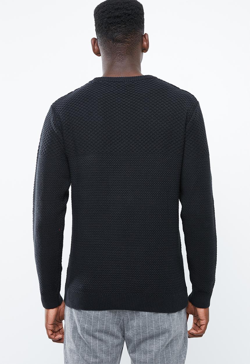 Superbalist - Relaxed fit textured knit - black