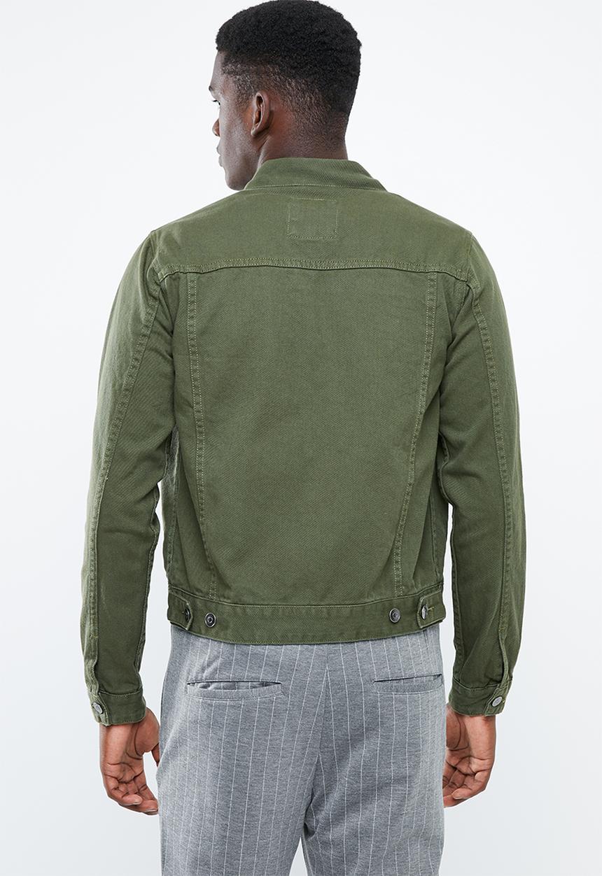 Superbalist - Colour Slim Denim Trucker Jacket - khaki
