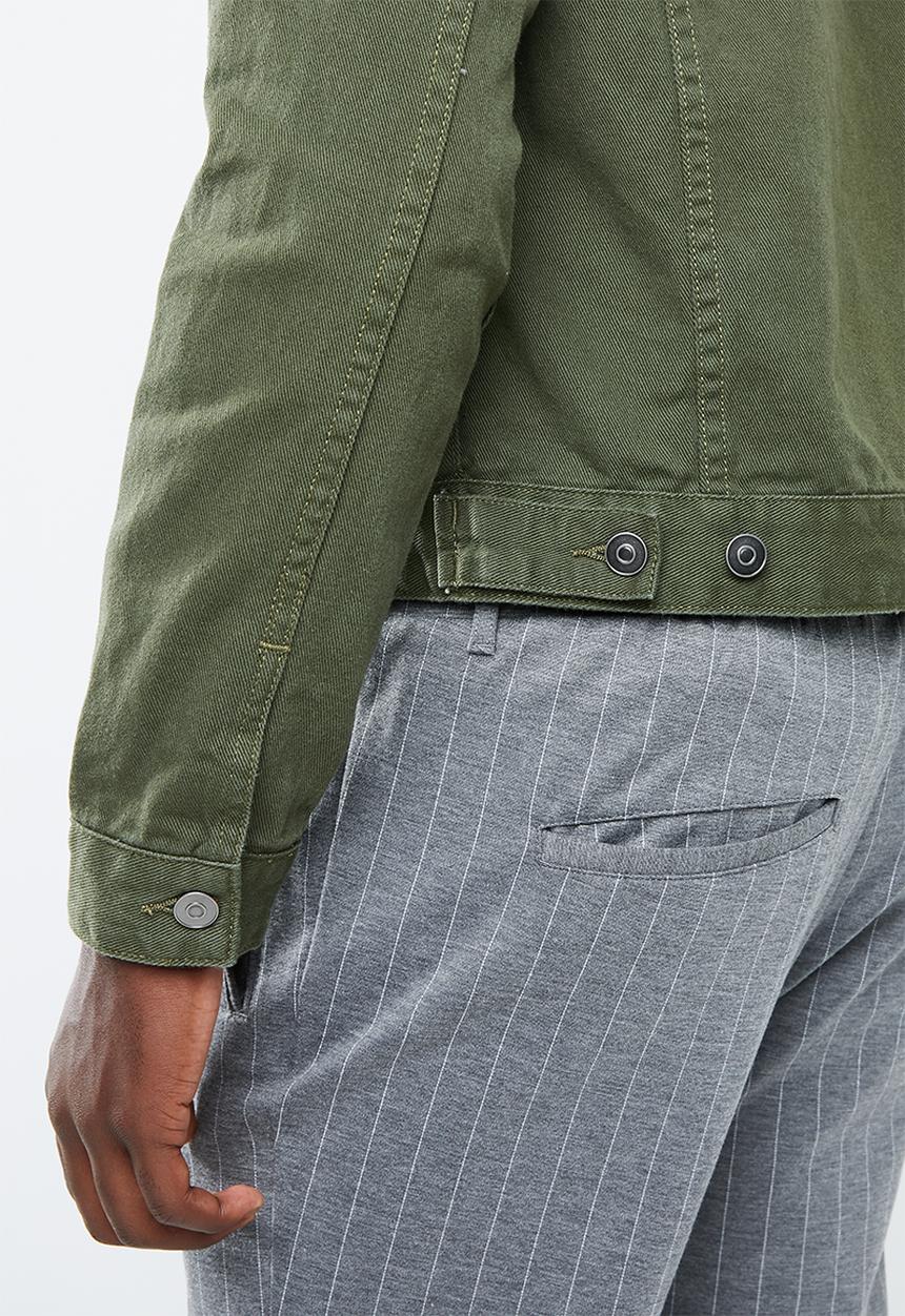 Superbalist - Colour Slim Denim Trucker Jacket - khaki