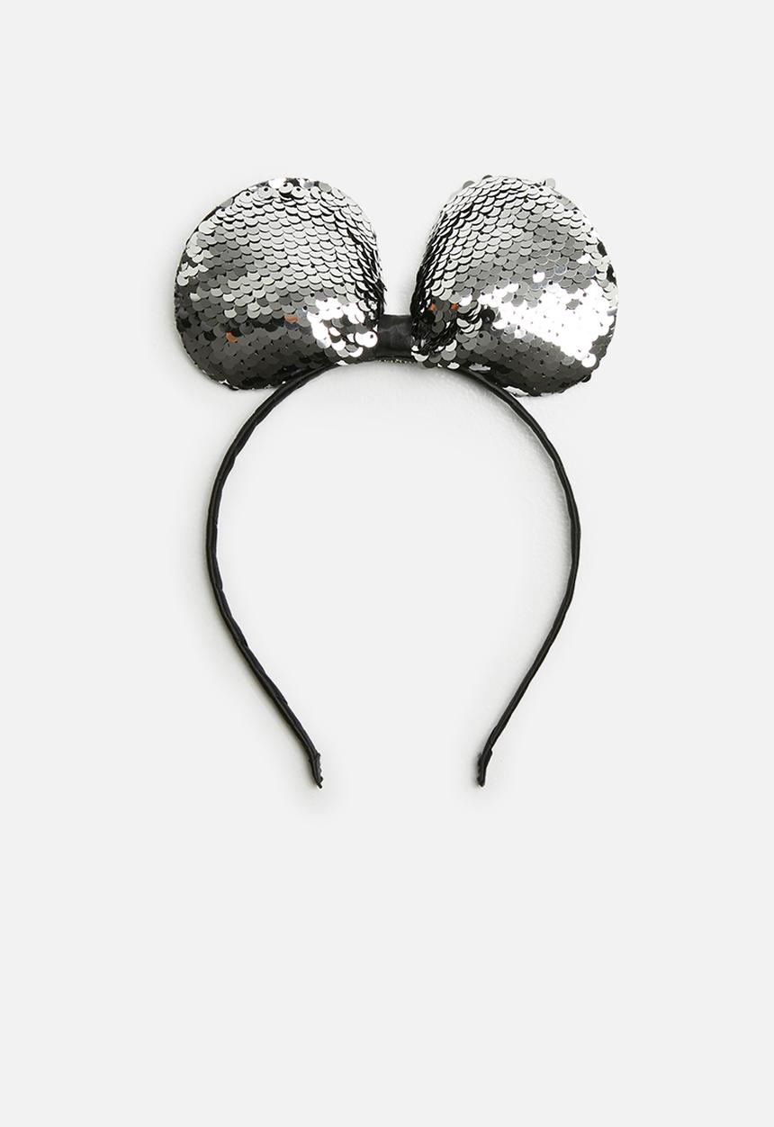 Superbalist - Kids girls ear shape head band - silver & black