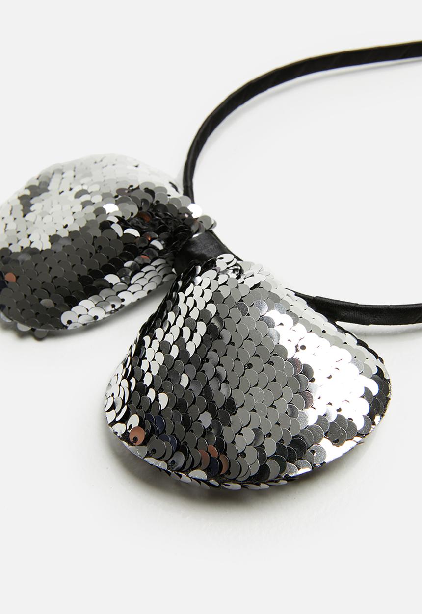 Superbalist - Kids girls ear shape head band - silver & black