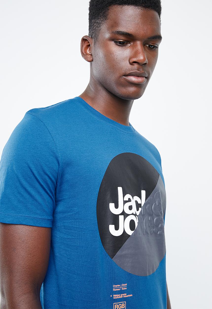 Jack & Jones - Logan short sleeve regular fit tee - blue