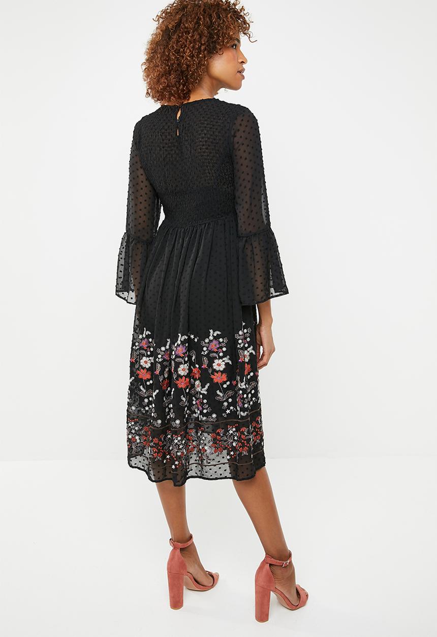 ONLY - Vanilla embroidered dress - black