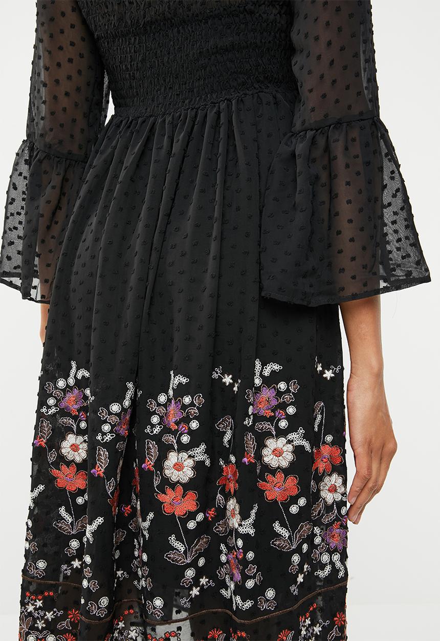 ONLY - Vanilla embroidered dress - black