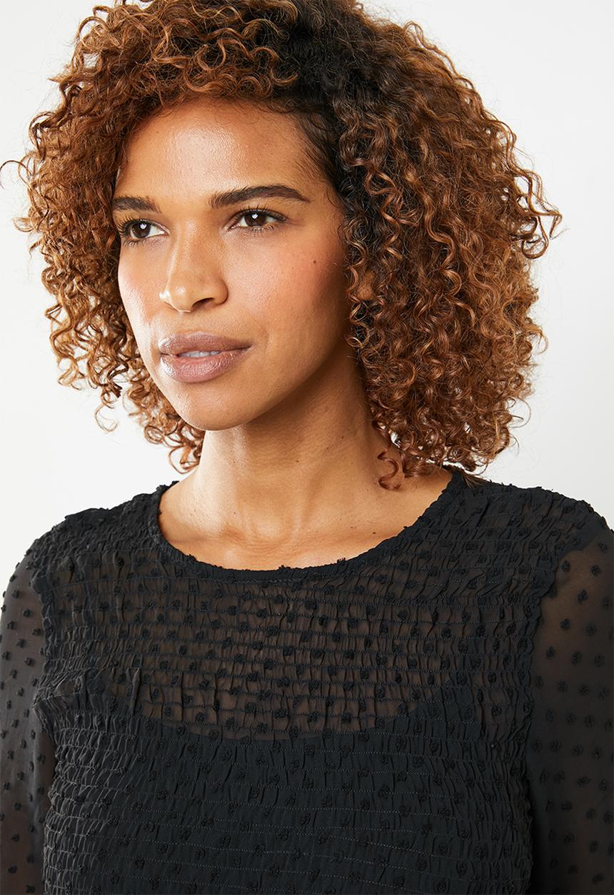 ONLY - Vanilla embroidered dress - black