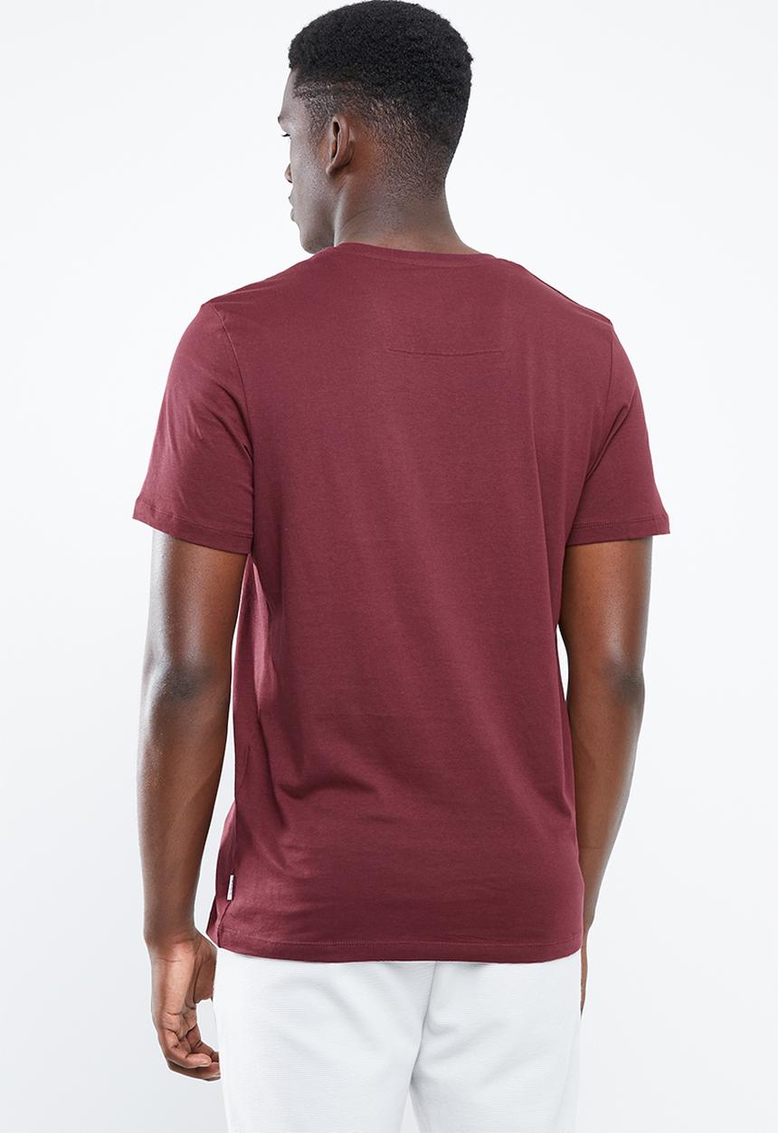 Jack & Jones - Harly short sleeve regular fit tee - burgundy