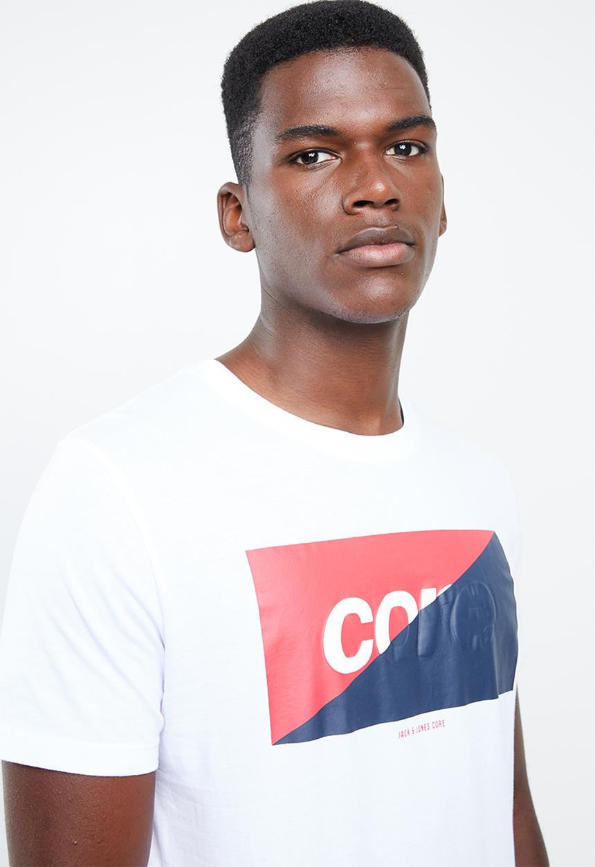 Jack & Jones - Logan short sleeve regular fit tee - white