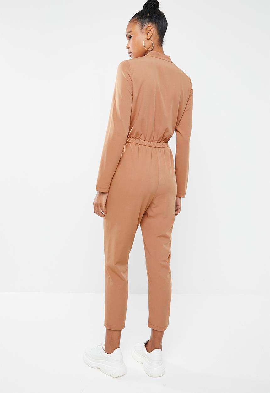 Missguided - Utility zip front jumpsuit - neutral