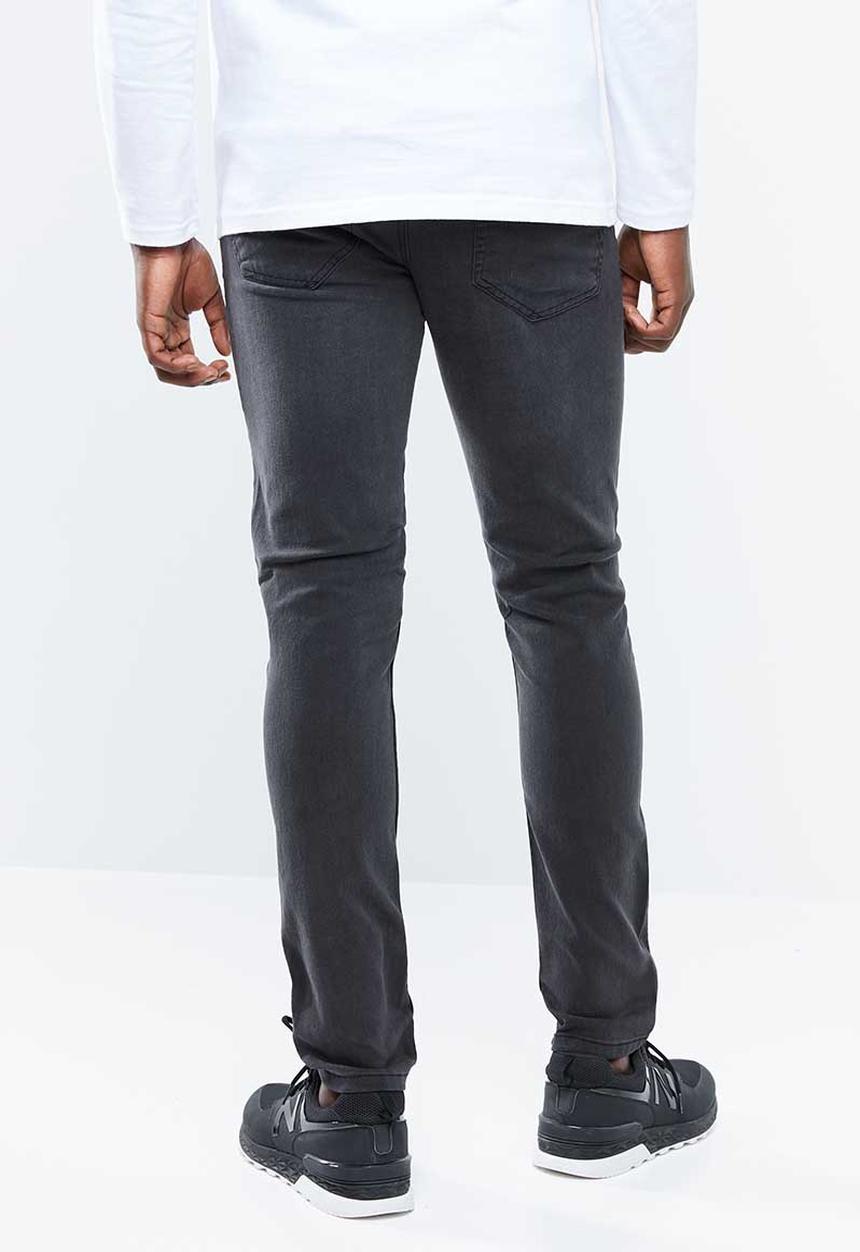 Only & Sons - Warp skinny knee cut jeans - grey