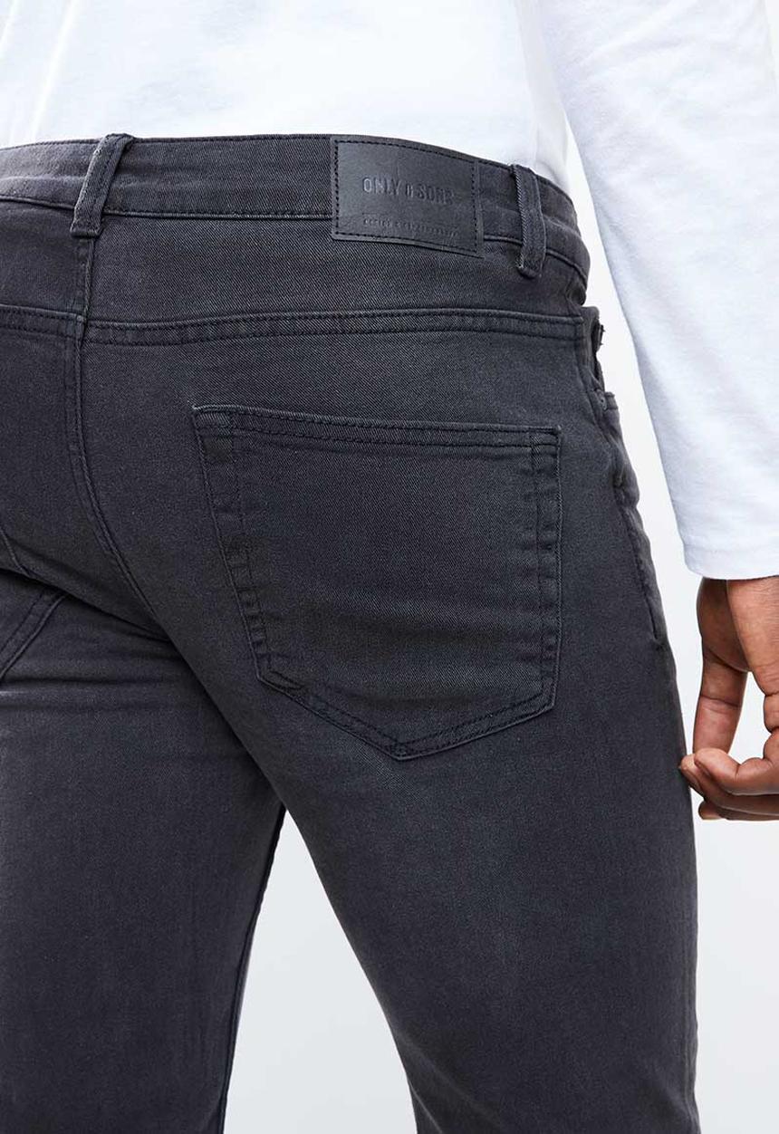 Only & Sons - Warp skinny knee cut jeans - grey