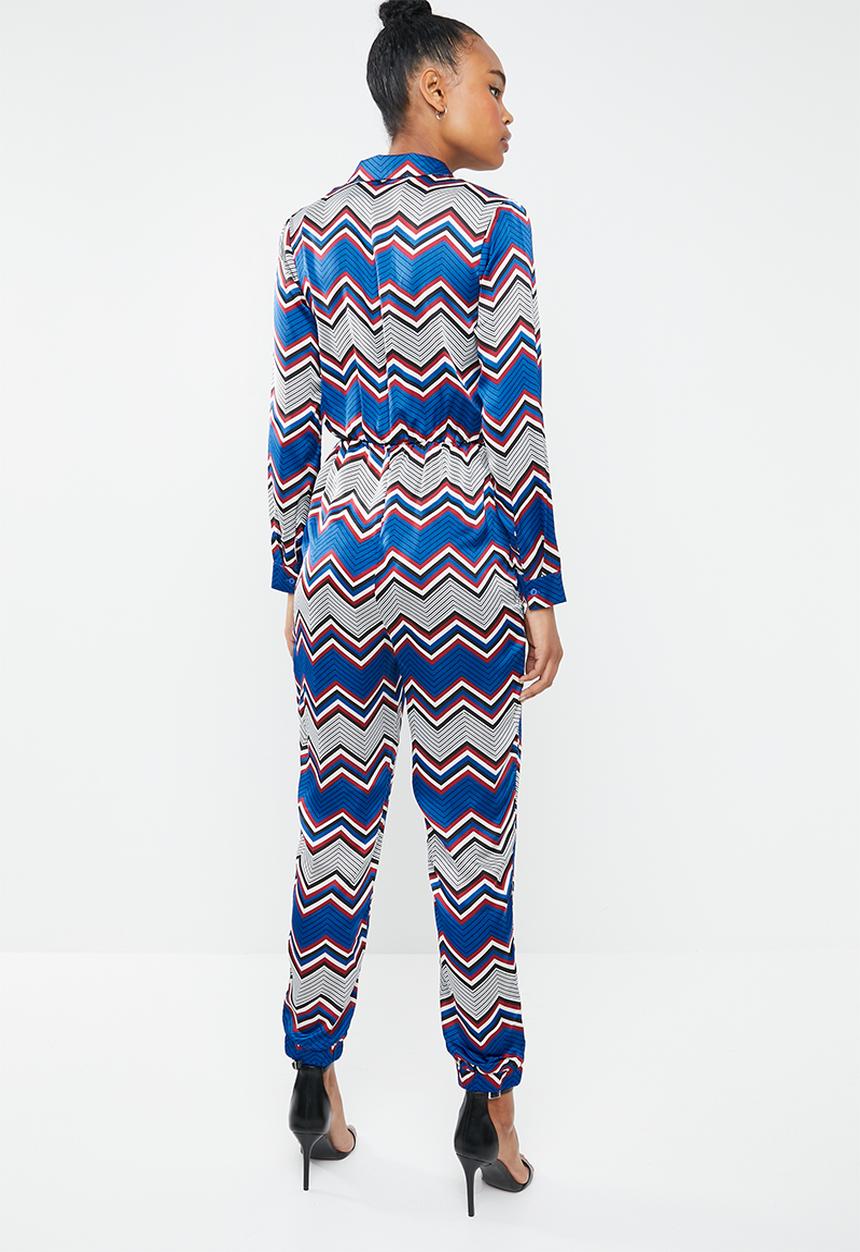 Missguided - Chevron long sleeve utility jumpsuit - multi