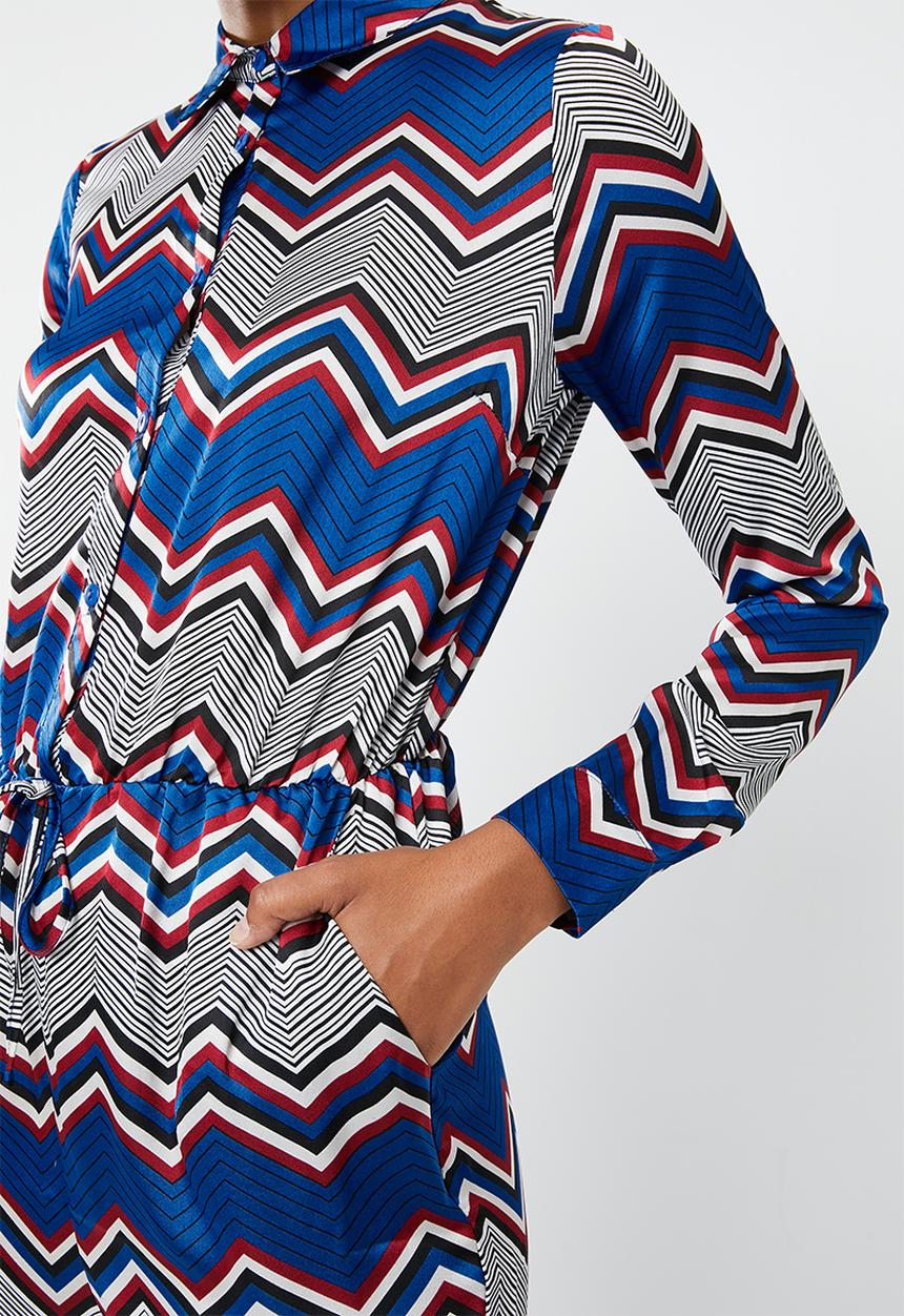 Missguided - Chevron long sleeve utility jumpsuit - multi