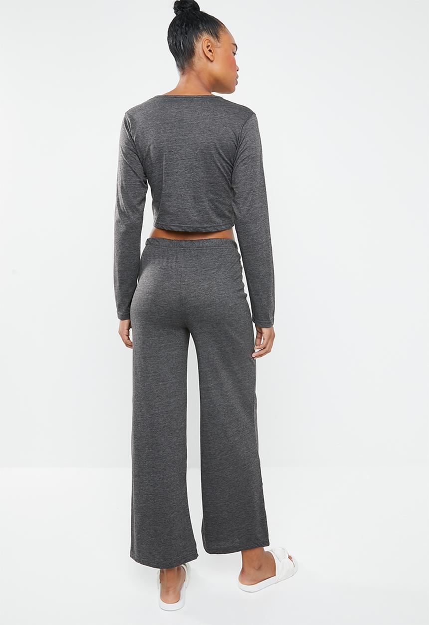 Missguided - Notch front flared leg lounge set - grey