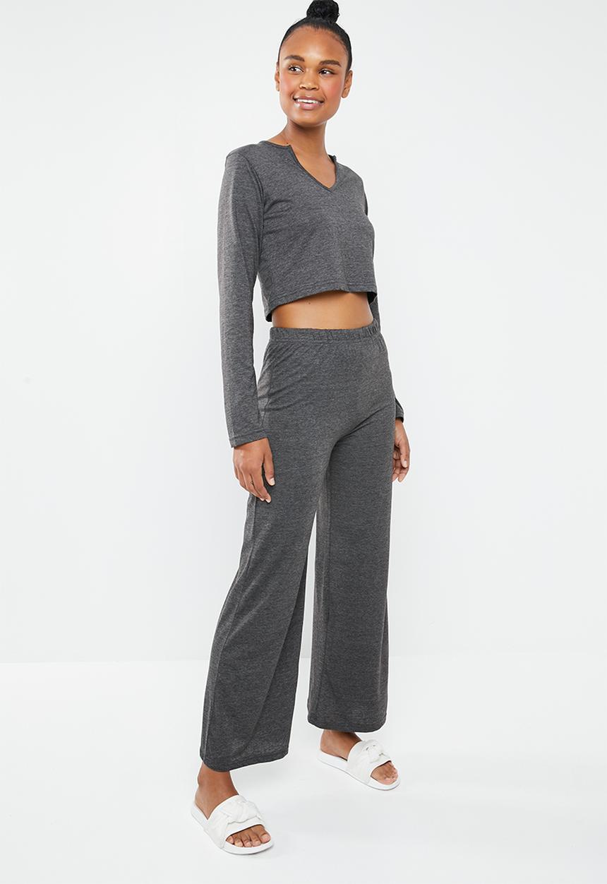 Missguided - Notch front flared leg lounge set - grey