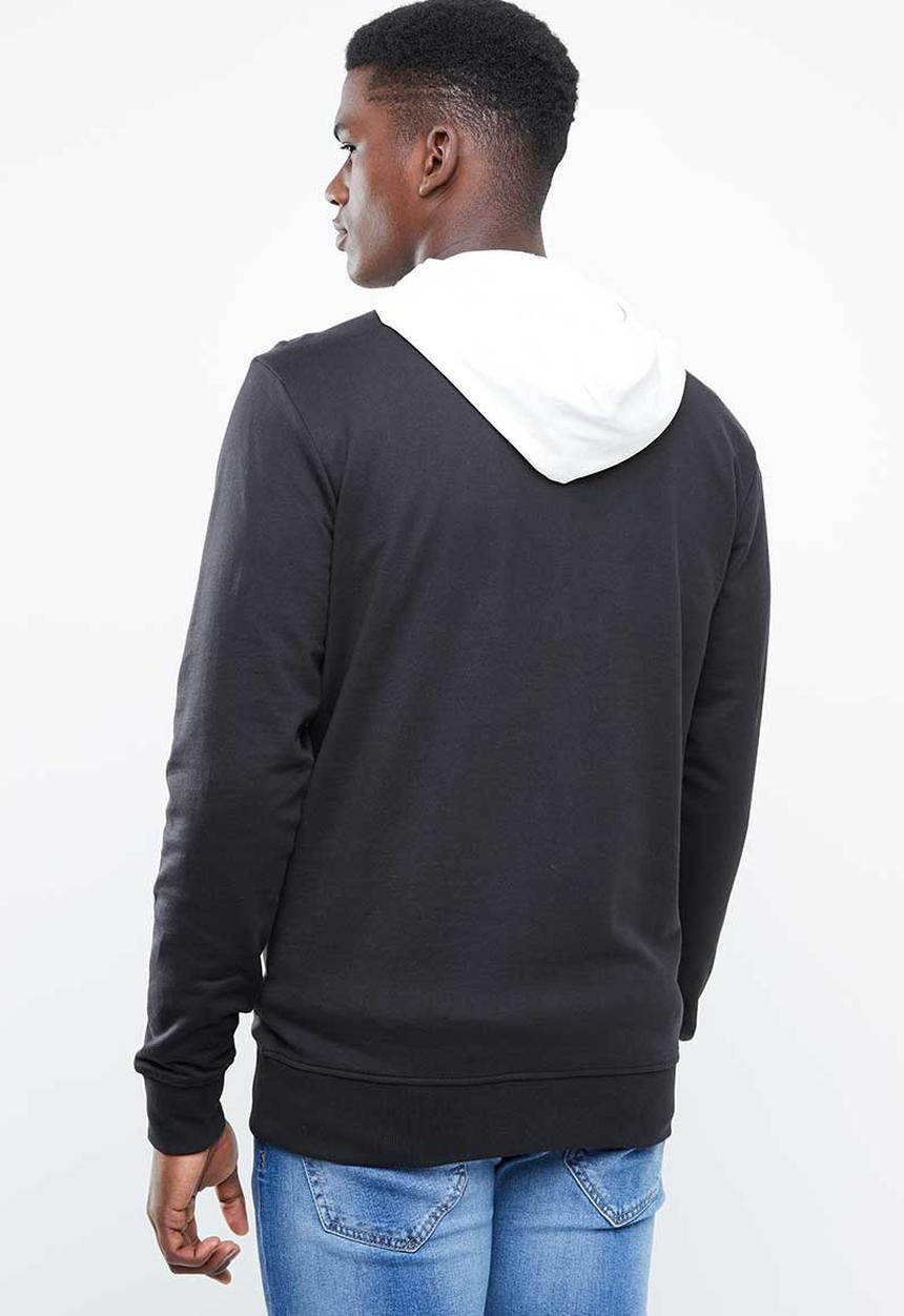 Only & Sons - Danny contrast sweat hood - black