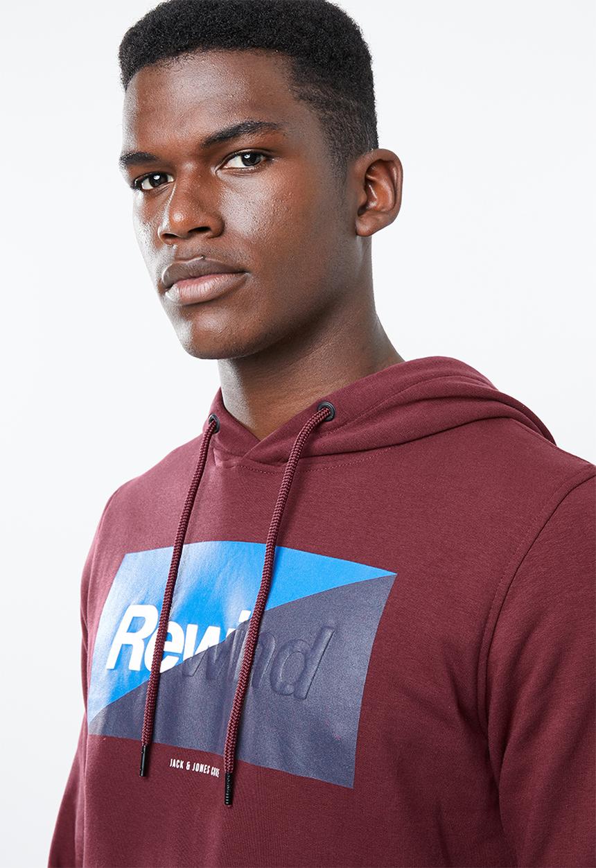 Jack & Jones - Logan sweat hoodie - burgundy