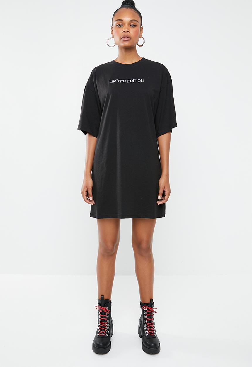 Missguided - Oversized T-shirt dress limited edition - black