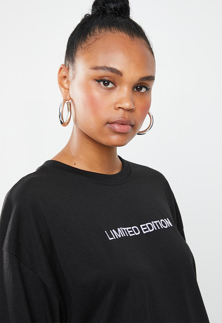 Missguided - Oversized T-shirt dress limited edition - black