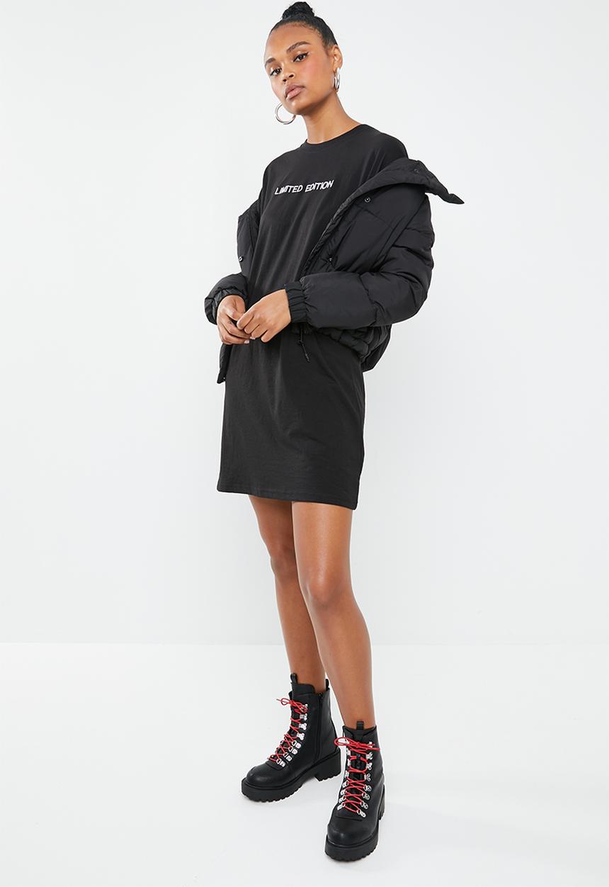 Missguided - Oversized T-shirt dress limited edition - black