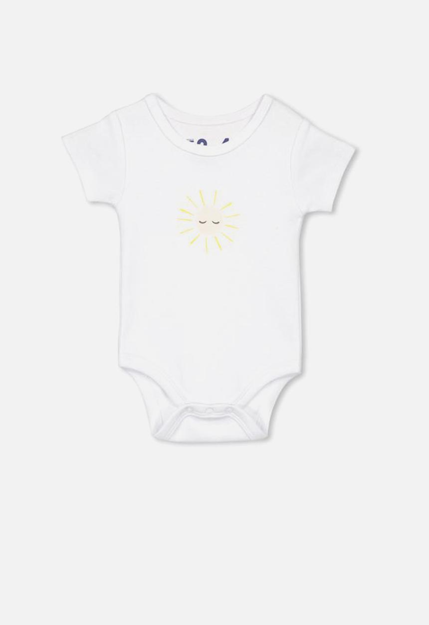 Cotton On - New born short sleeve bubbysuit - white
