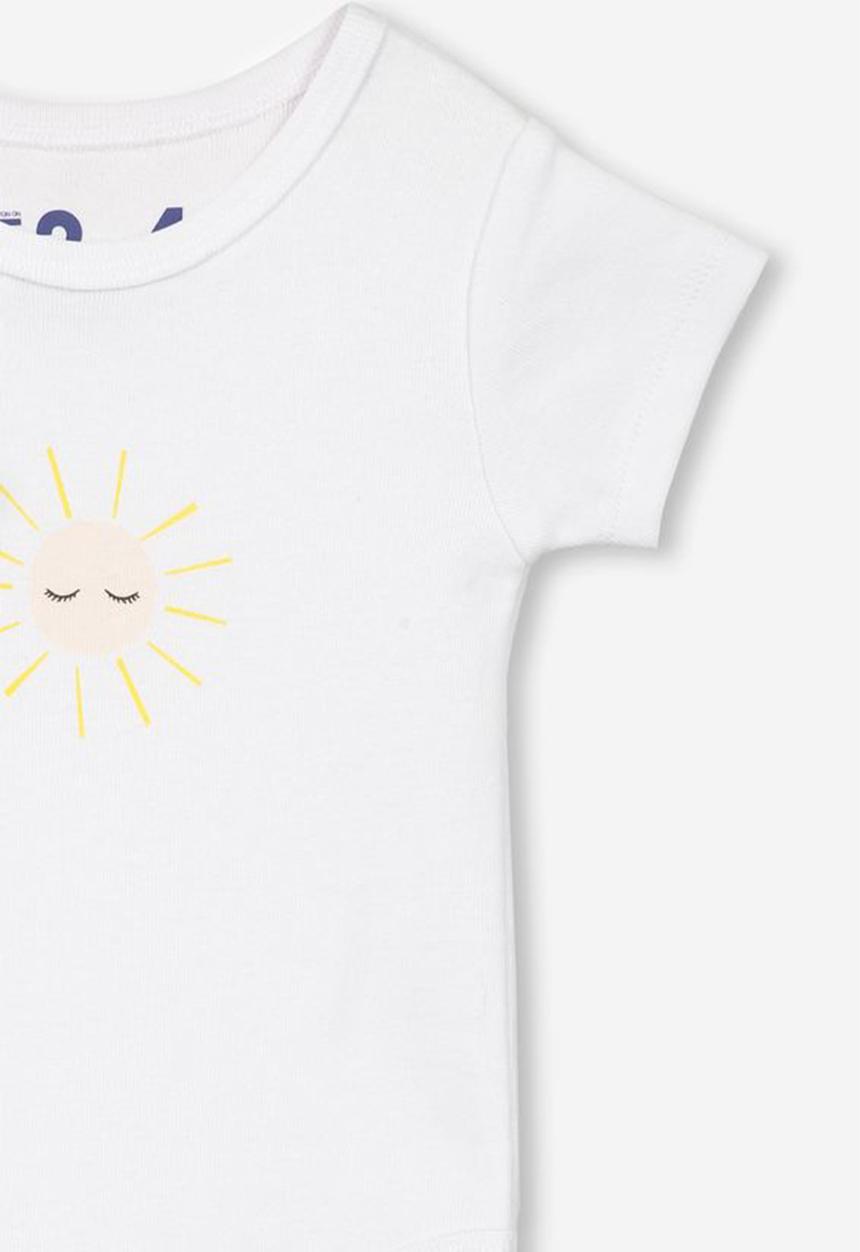 Cotton On - New born short sleeve bubbysuit - white