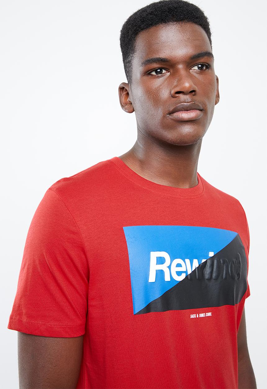 Jack & Jones - Logan short sleeve regular fit tee - red