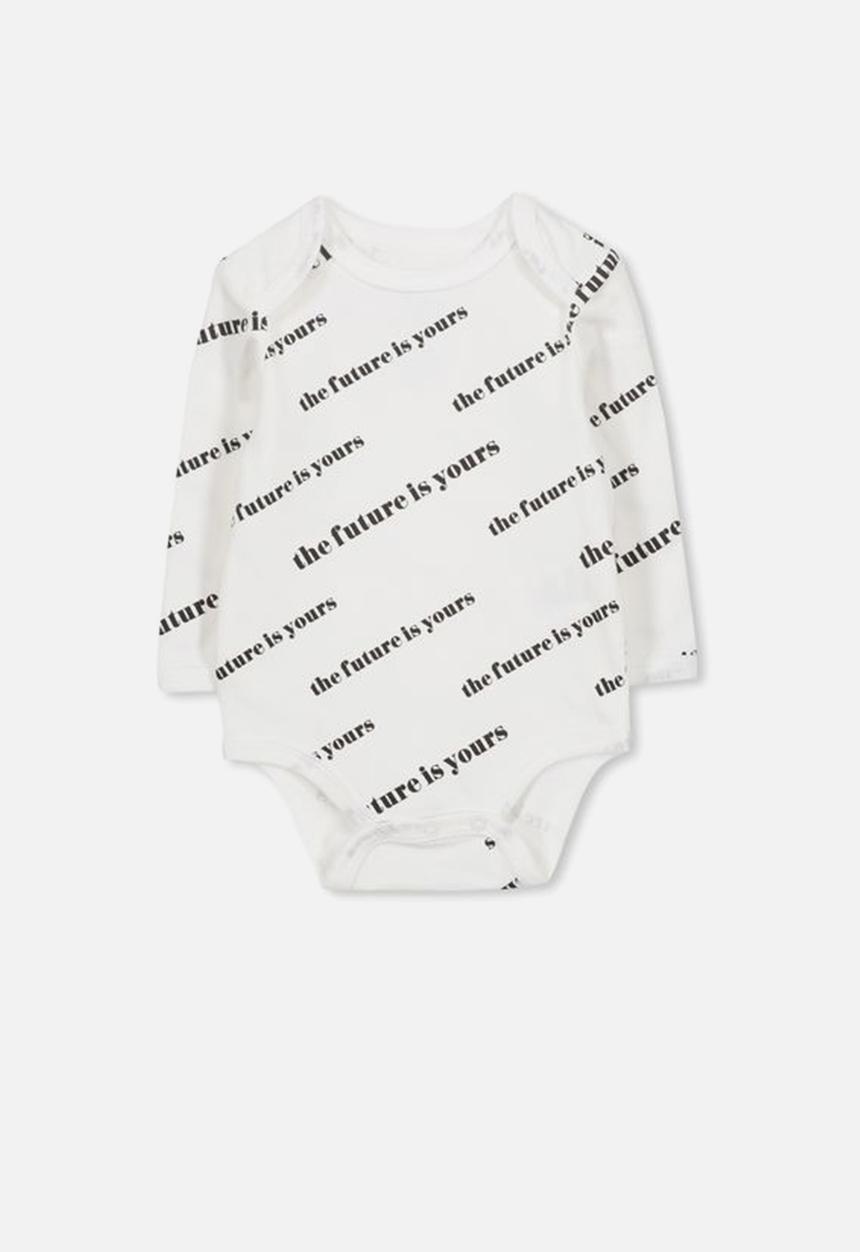 Cotton On - Mini long sleeve bubby - black & white