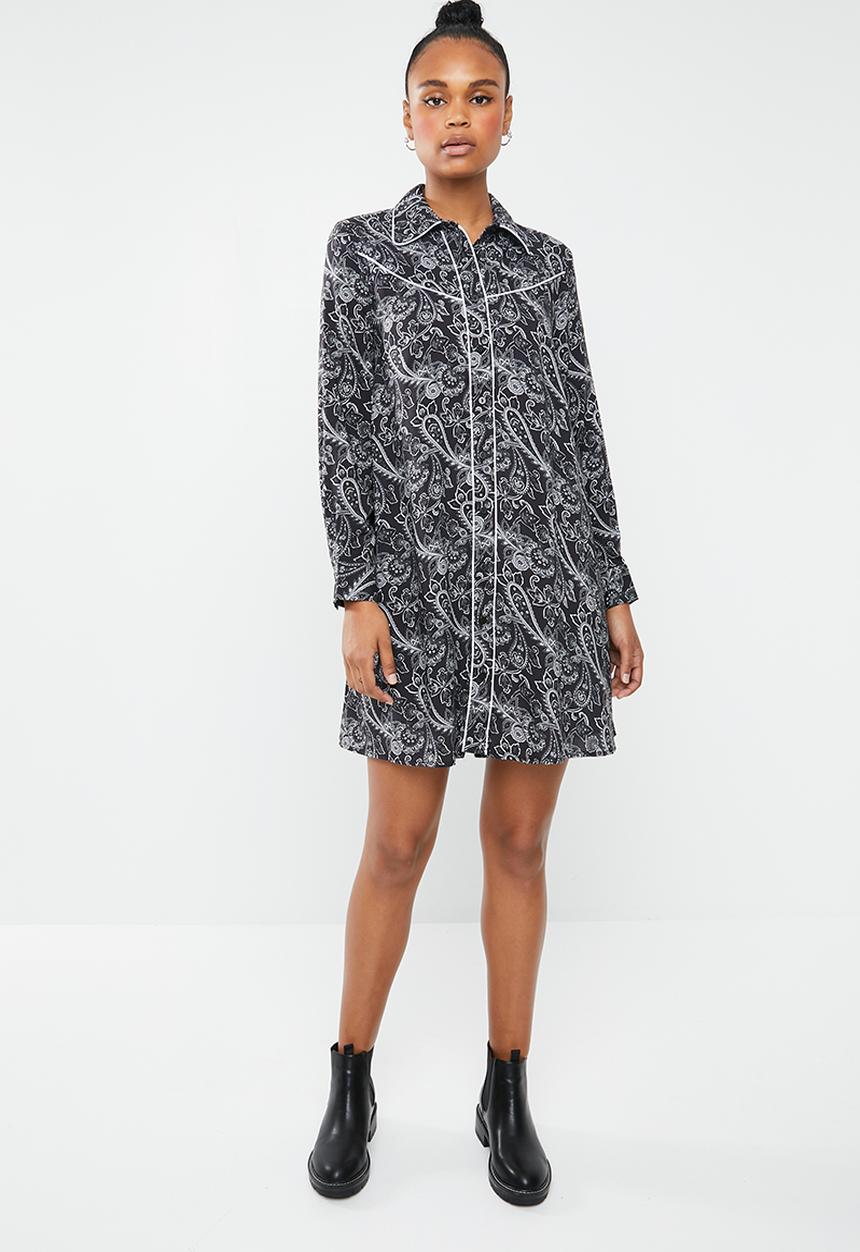 Superbalist - Western shirt dress - black & grey