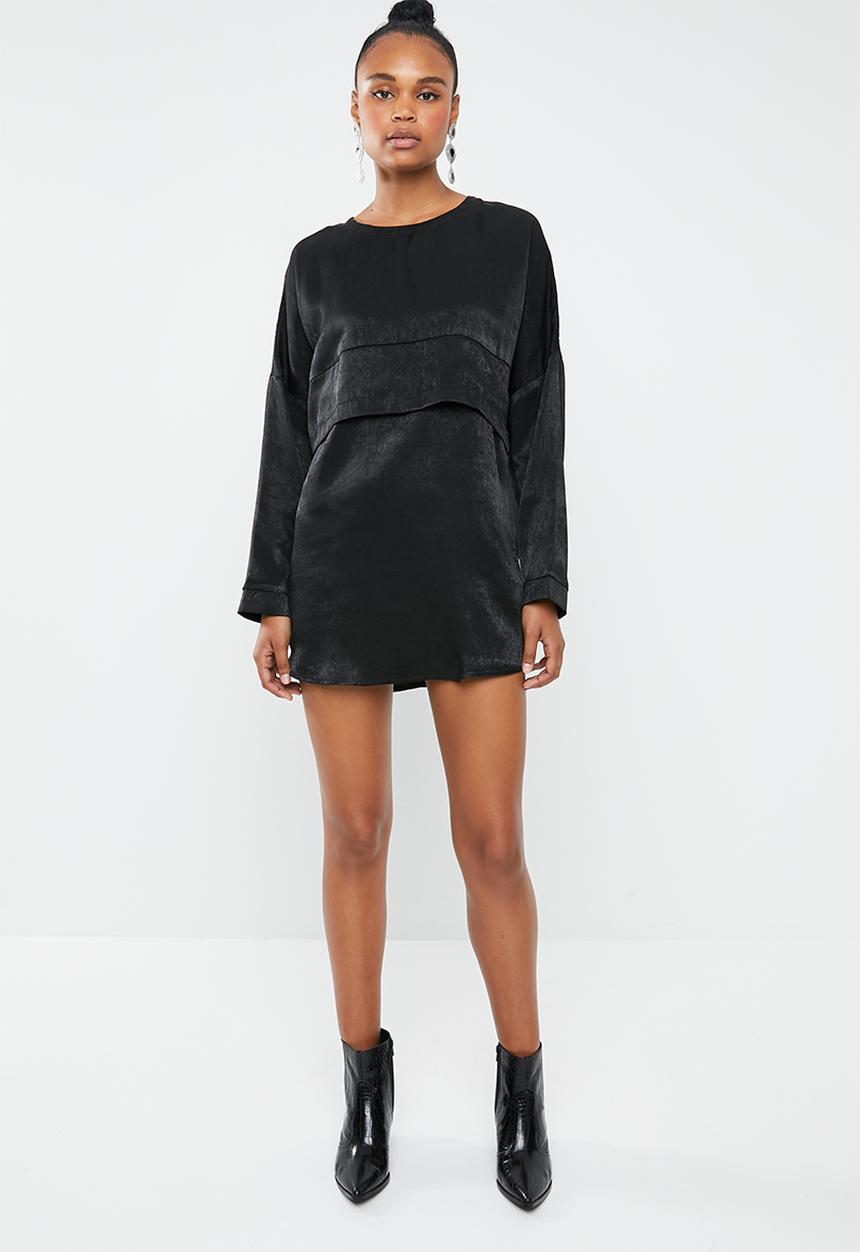 Missguided - Oversized overlay dress - black
