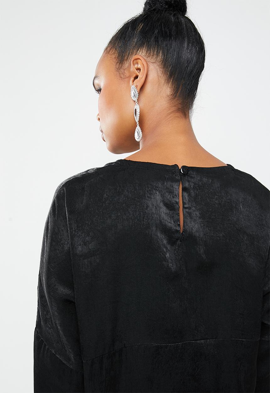 Missguided - Oversized overlay dress - black