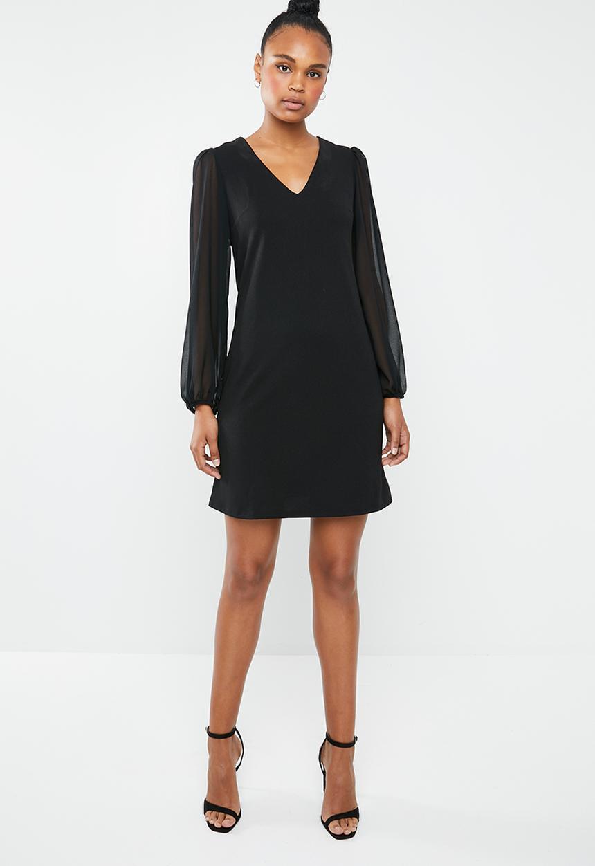 Superbalist - Shift dress with contrast sleeve - black