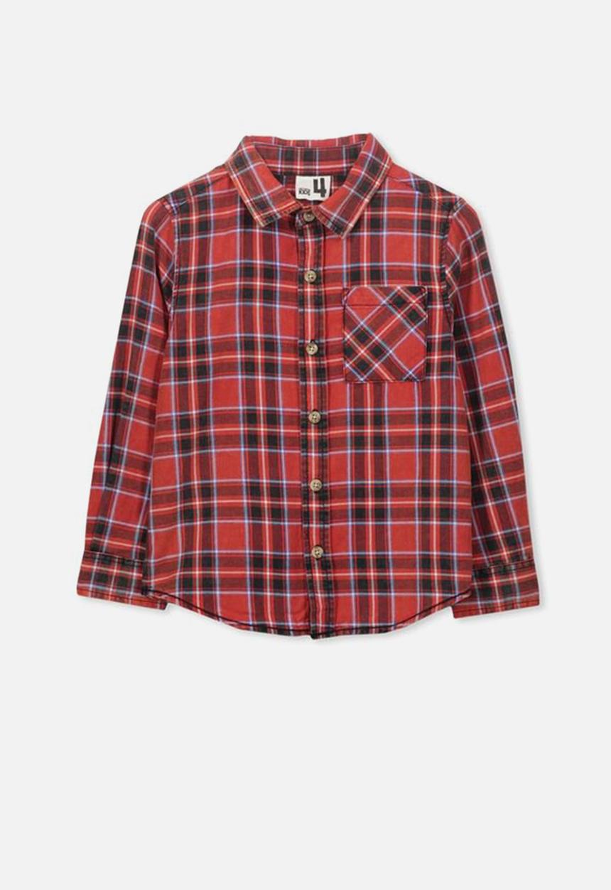 Cotton On - Noah long sleeve shirt - red