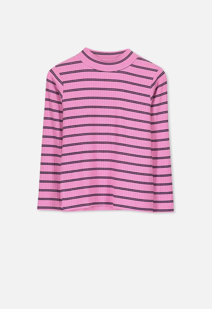 Cotton On - Ellie long sleeve rib top - pink